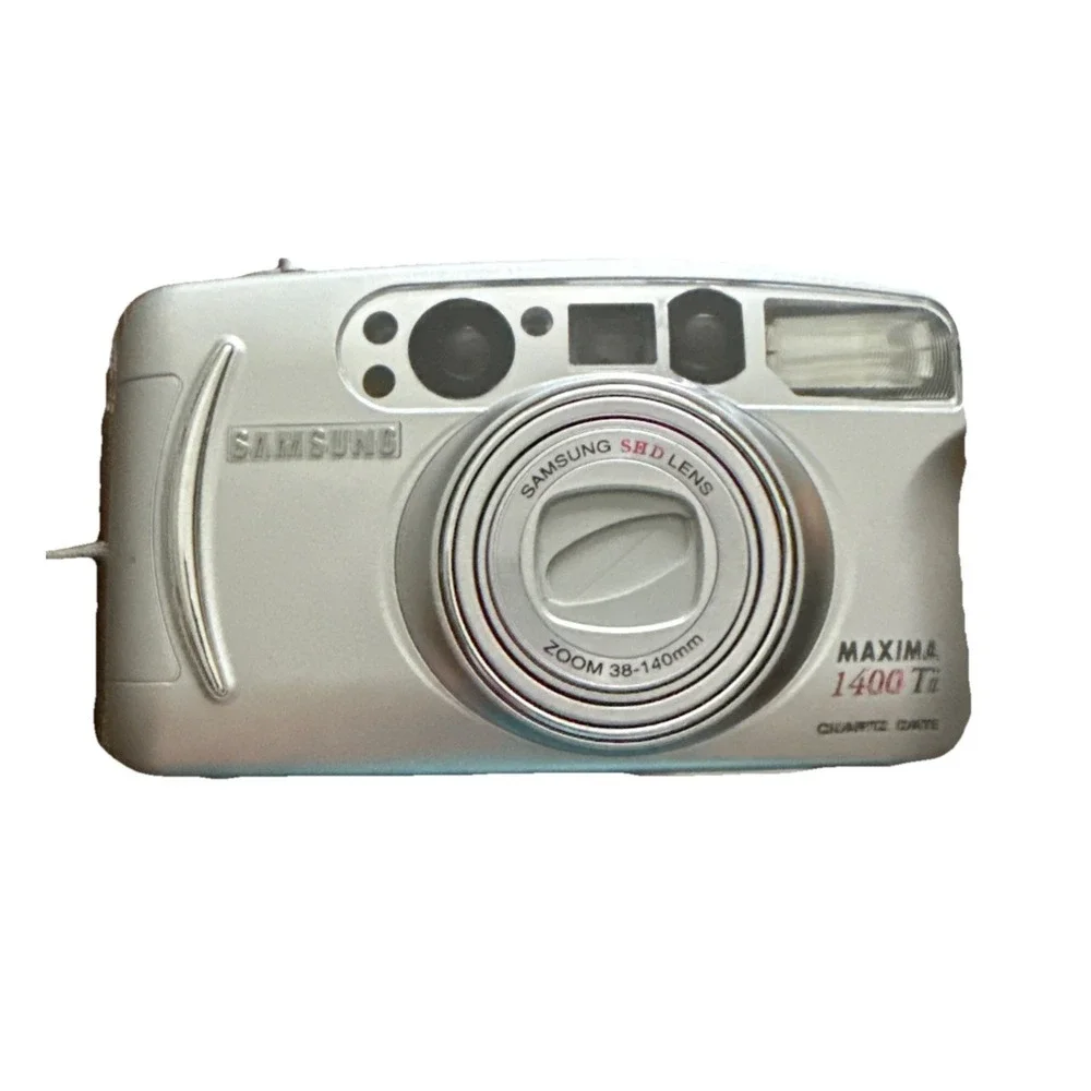 Samsung Maxima 1400 TI Quartz Date QD 35mm Film Camera Silver Tested Works